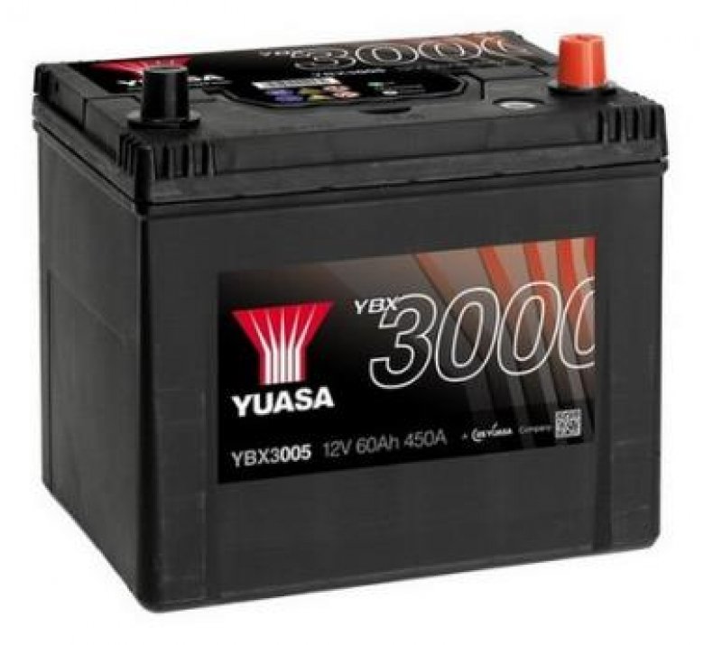 Akumulator YUASA Black 12V 60Ah 450A P+, YBX3005