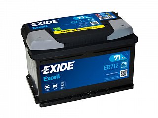 Exide Excell 12V 71Ah 670A EB712