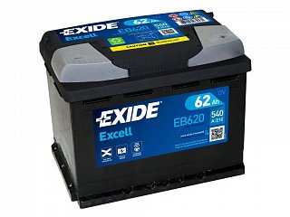 Exide Excell 12V 62 Ah 540A, EB620