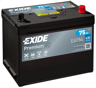 Exide Premium 12V 75Ah 630A EA754