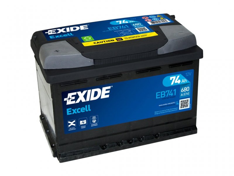 AKUMULÁTOR EXIDE EXCELL 12V 74AH 680A L+, EB741