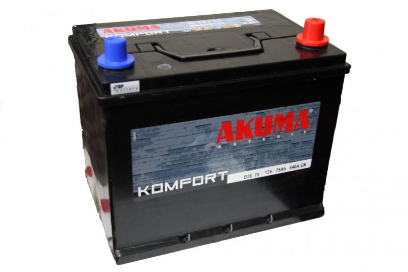 Autobatéria AKUMA Komfort 12V 75Ah 640A D26 75 JAP P+