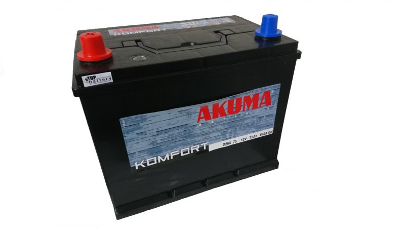 Autobatéria AKUMA Komfort 12V 75Ah 640A D26X 75 JAP Ľ+