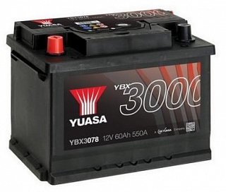 Akumulator YUASA Black 12V 60Ah 550A L+, YBX3078